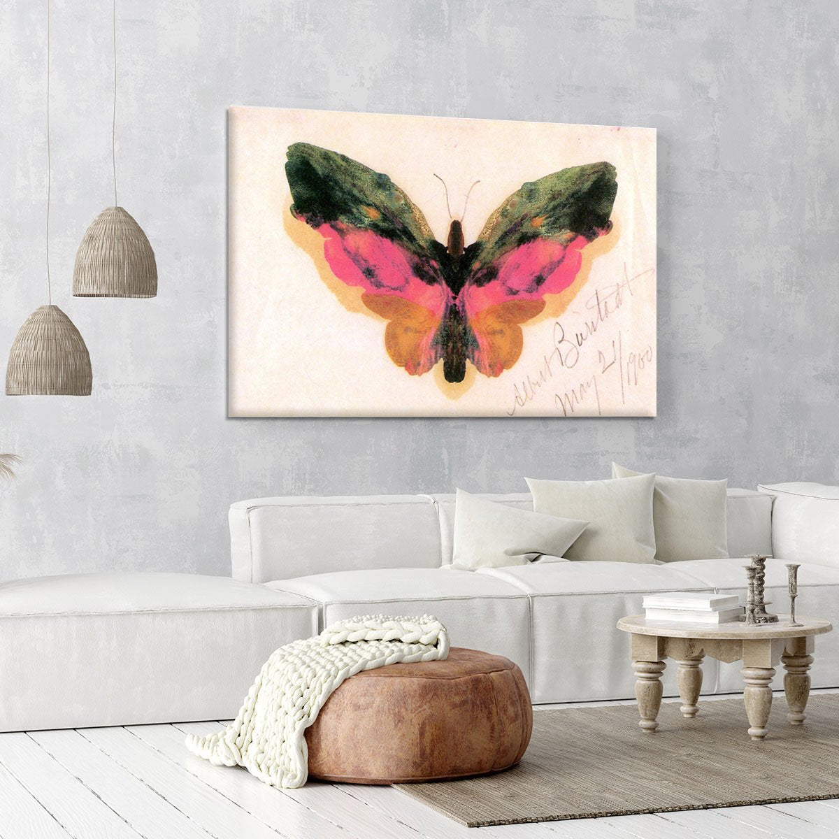Butterfly by Bierstadt Canvas Print or Poster