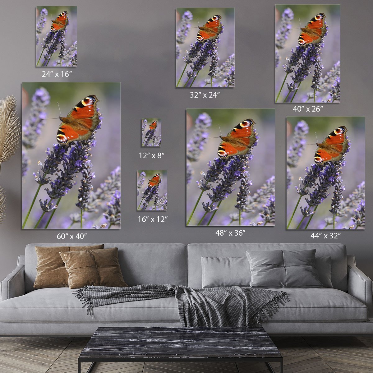 Butterfly on Lavender Canvas Print or Poster