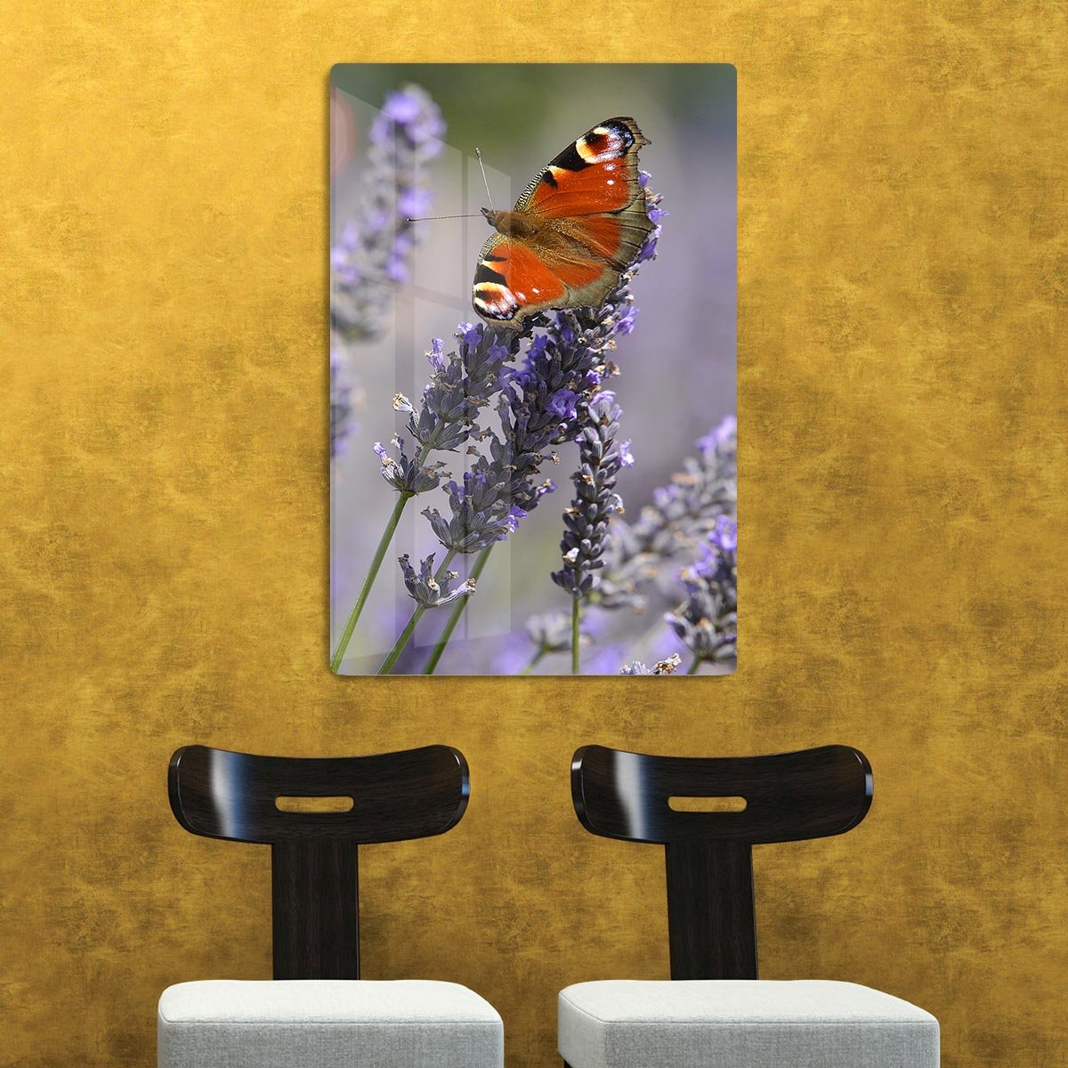 Butterfly on Lavender HD Metal Print - Canvas Art Rocks - 2