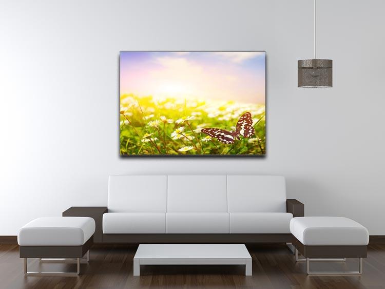 Butterfly on a daisy field Canvas Print or Poster - Canvas Art Rocks - 4