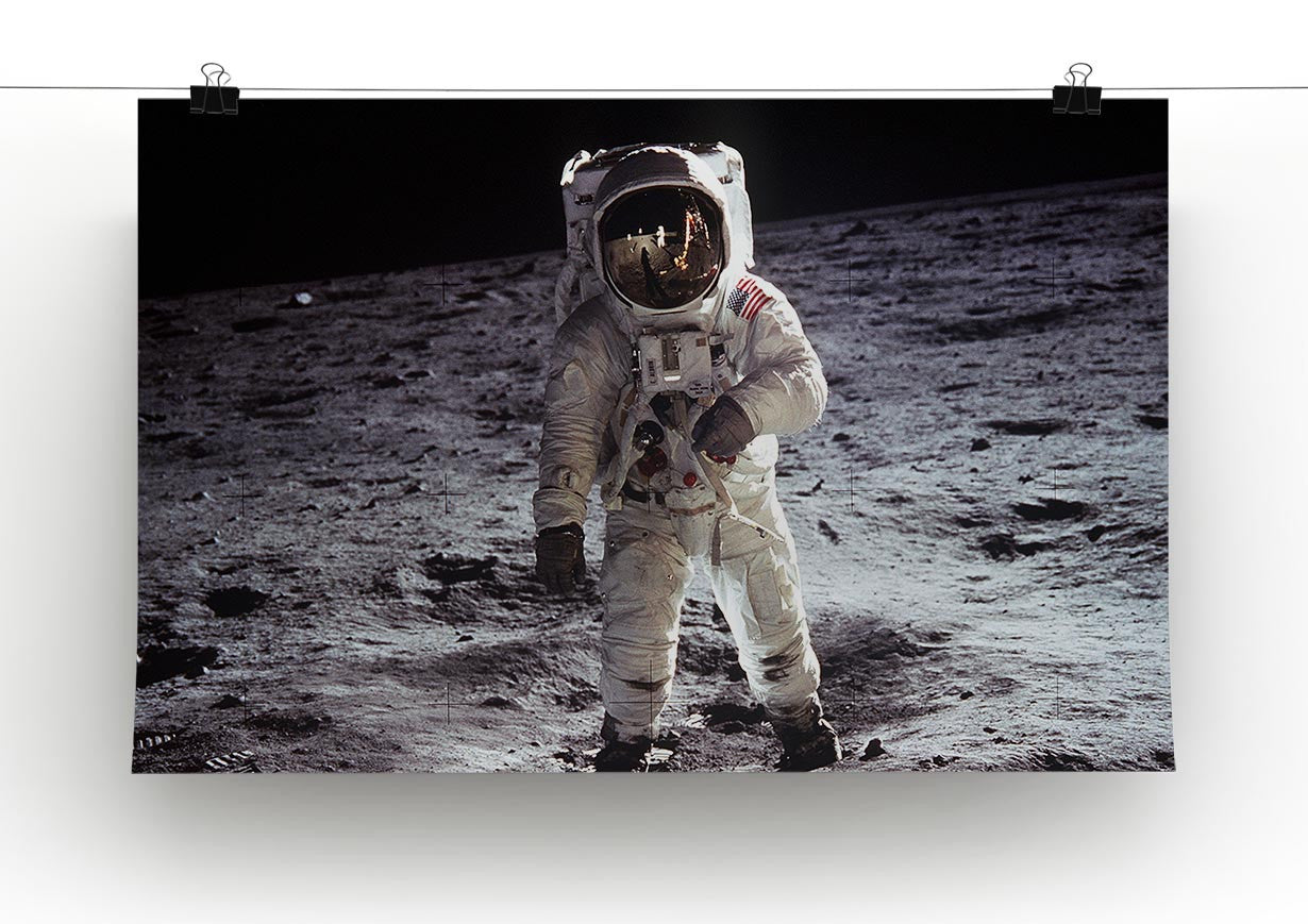 Buzz Aldrin Astronaut Man On Moon Print - Canvas Art Rocks - 2