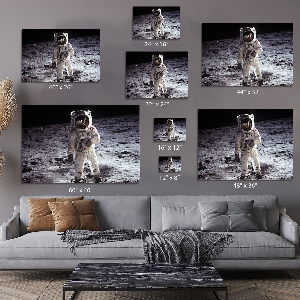 Buzz Aldrin Astronaut Man On Moon Canvas Print or Poster