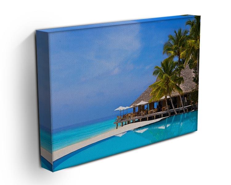 Cafe and pool on a tropical beach Canvas Print or Poster - Canvas Art Rocks - 3