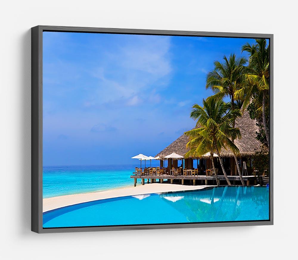 Cafe and pool on a tropical beach HD Metal Print - Canvas Art Rocks - 9