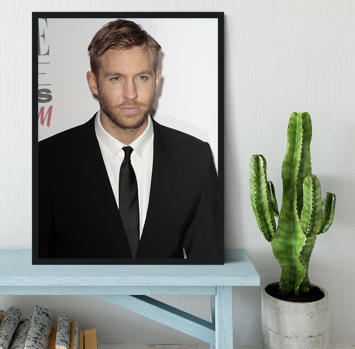 Calvin Harris in a tie Framed Print - Canvas Art Rocks - 2