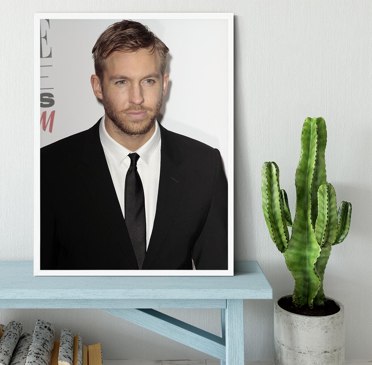 Calvin Harris in a tie Framed Print - Canvas Art Rocks -6