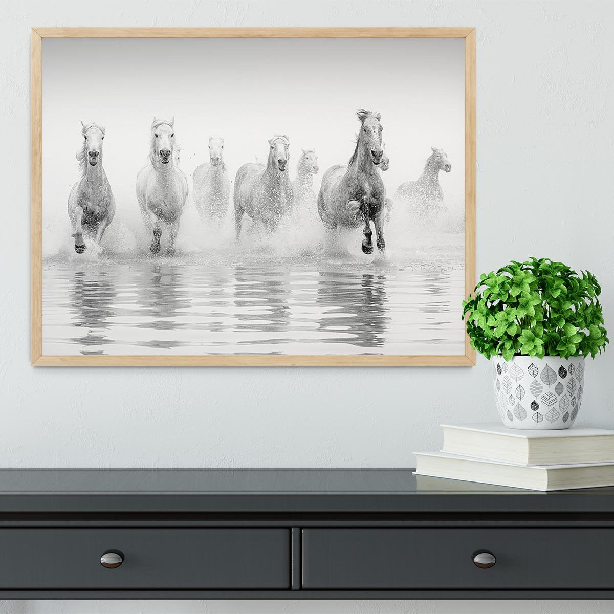 Camargue Horses Framed Print - Canvas Art Rocks - 4