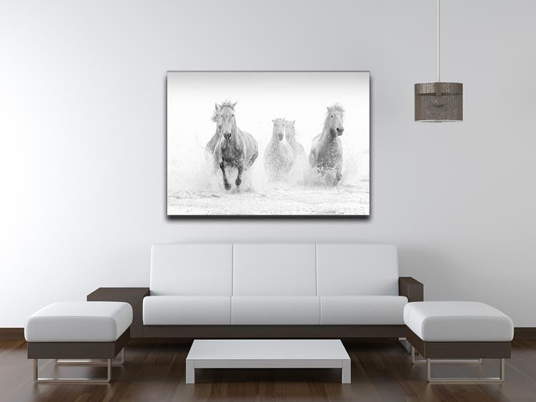 Camargue Horses running Canvas Print or Poster - Canvas Art Rocks - 4
