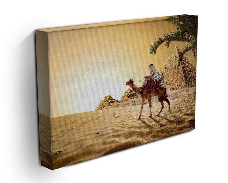 Camel near pyramids desert of Egypt Canvas Print or Poster - Canvas Art Rocks - 3