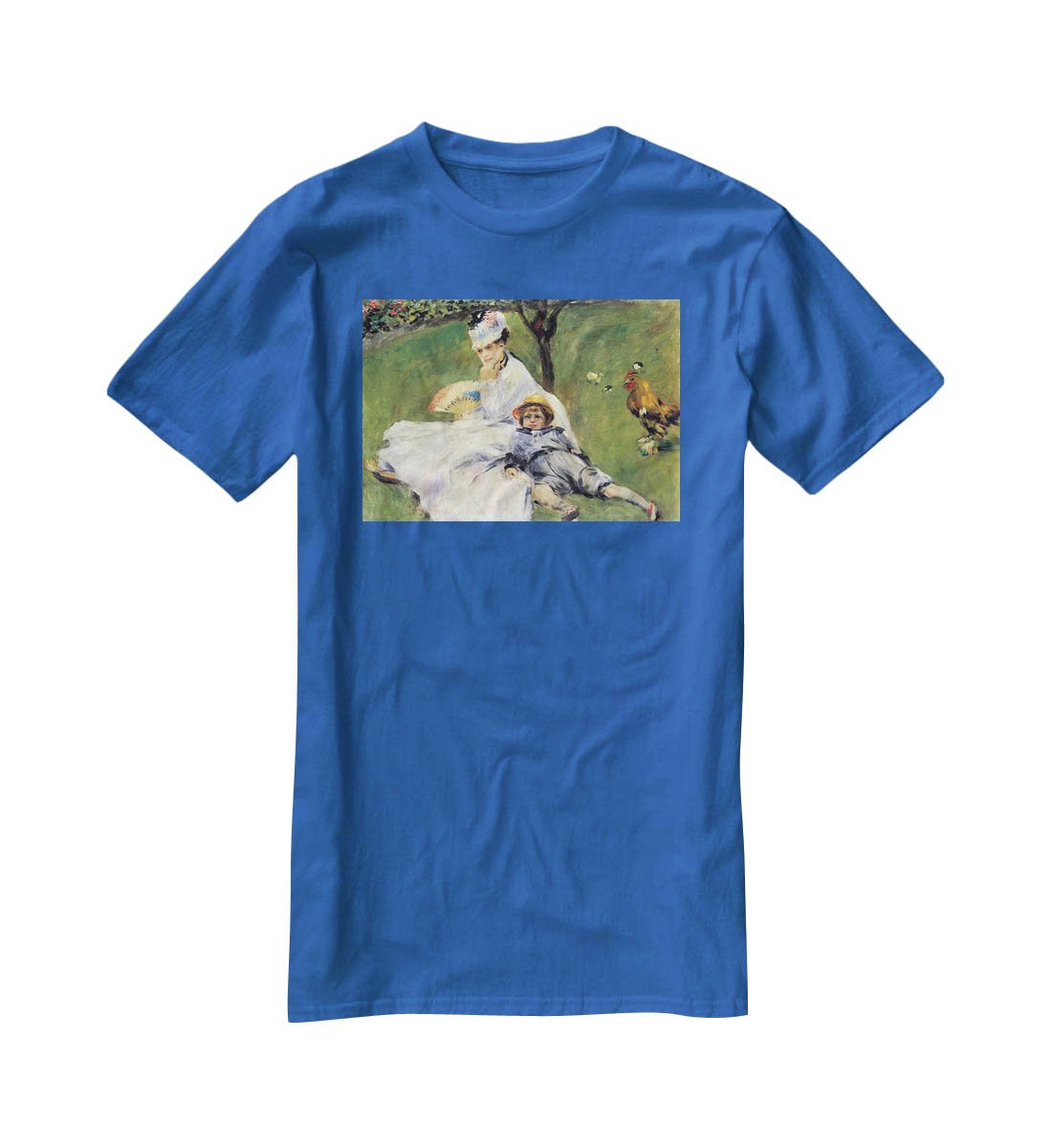 Camille Monet and her son Jean in the garden of Argenteuil by Renoir T-Shirt - Canvas Art Rocks - 2