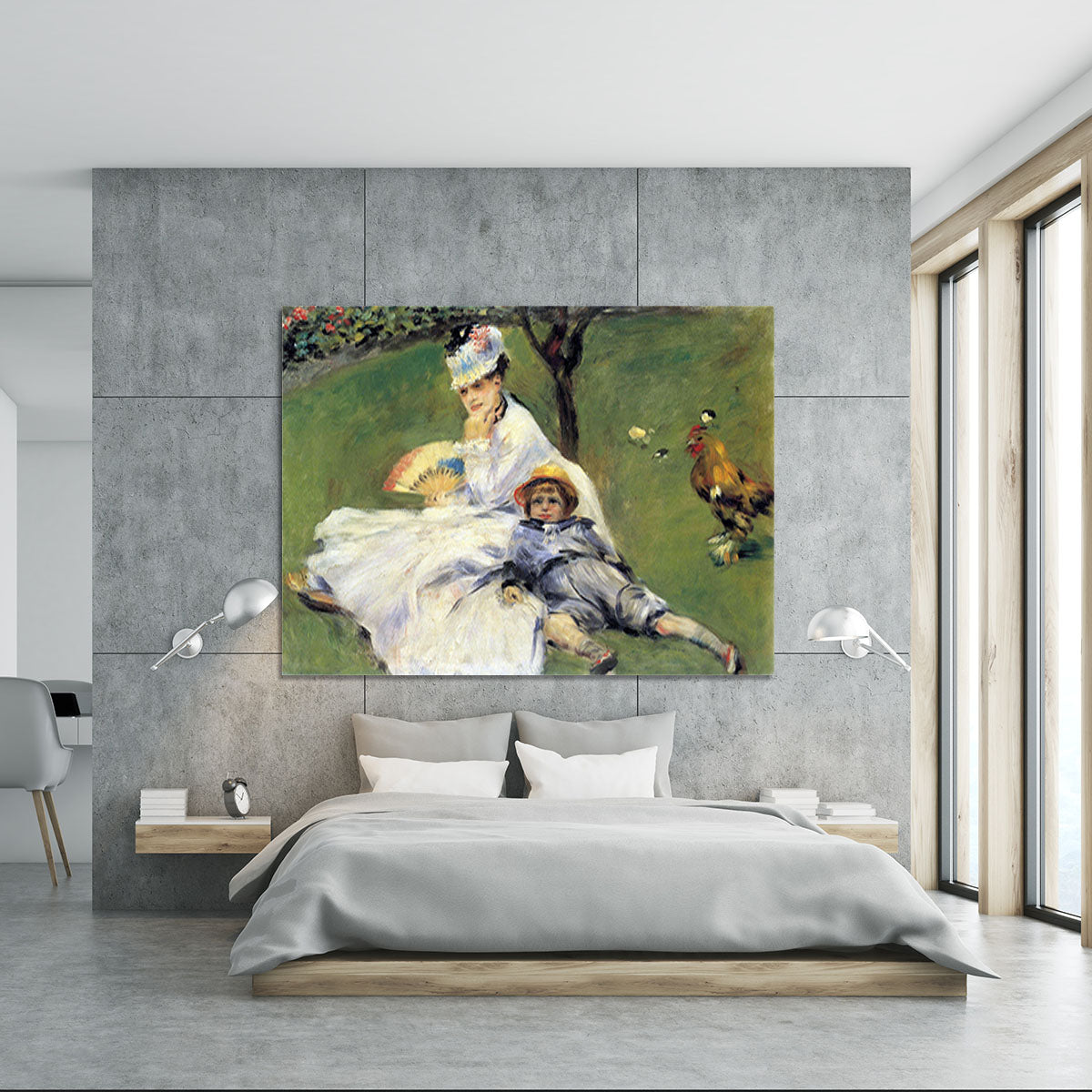 Camille Monet and her son Jean in the garden of Argenteuil by Renoir Canvas Print or Poster - Canvas Art Rocks - 5