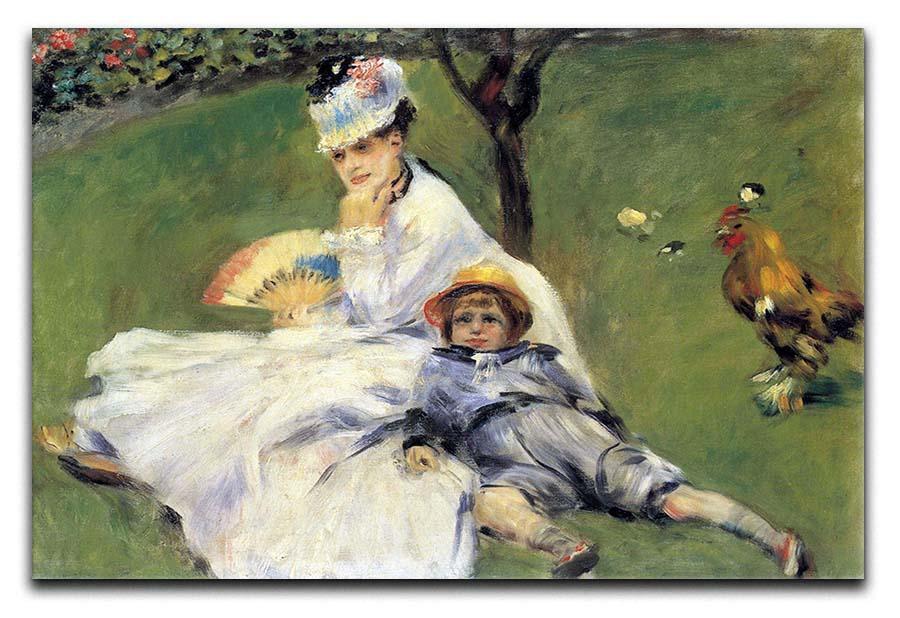 Camille Monet and her son Jean in the garden of Argenteuil by Renoir Canvas Print or Poster  - Canvas Art Rocks - 1