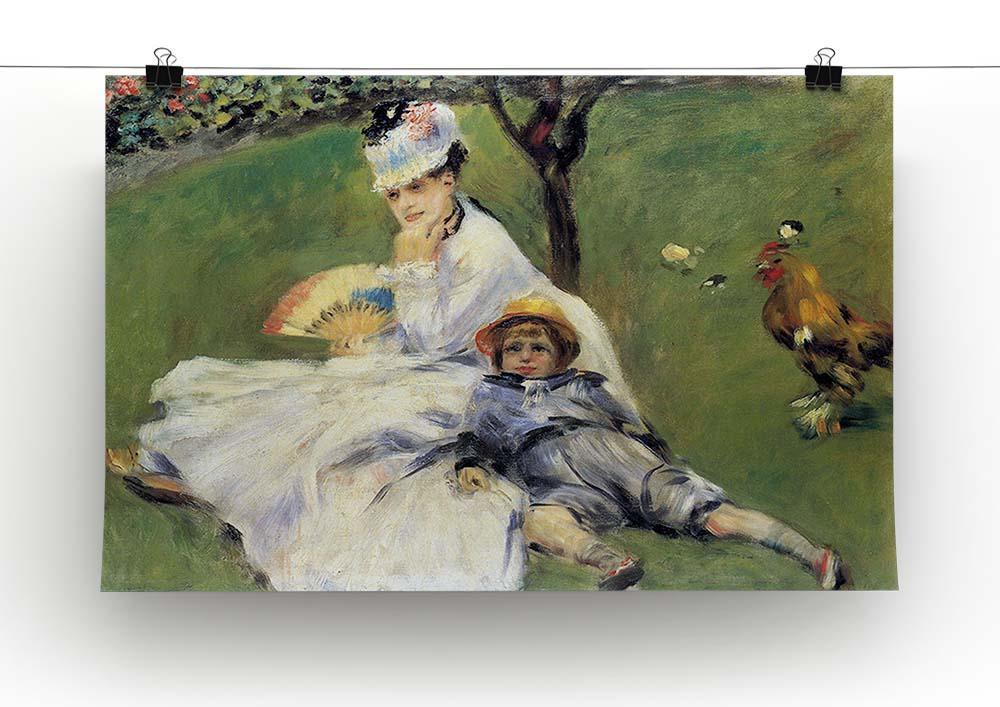 Camille Monet and her son Jean in the garden of Argenteuil by Renoir Canvas Print or Poster - Canvas Art Rocks - 2