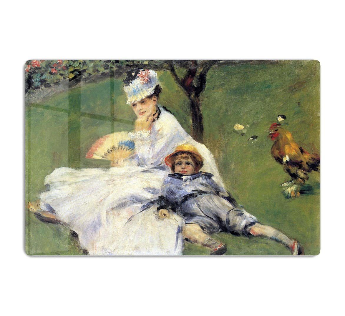 Camille Monet and her son Jean in the garden of Argenteuil by Renoir HD Metal Print