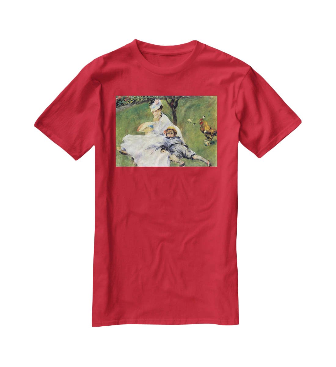 Camille Monet and her son Jean in the garden of Argenteuil by Renoir T-Shirt - Canvas Art Rocks - 4