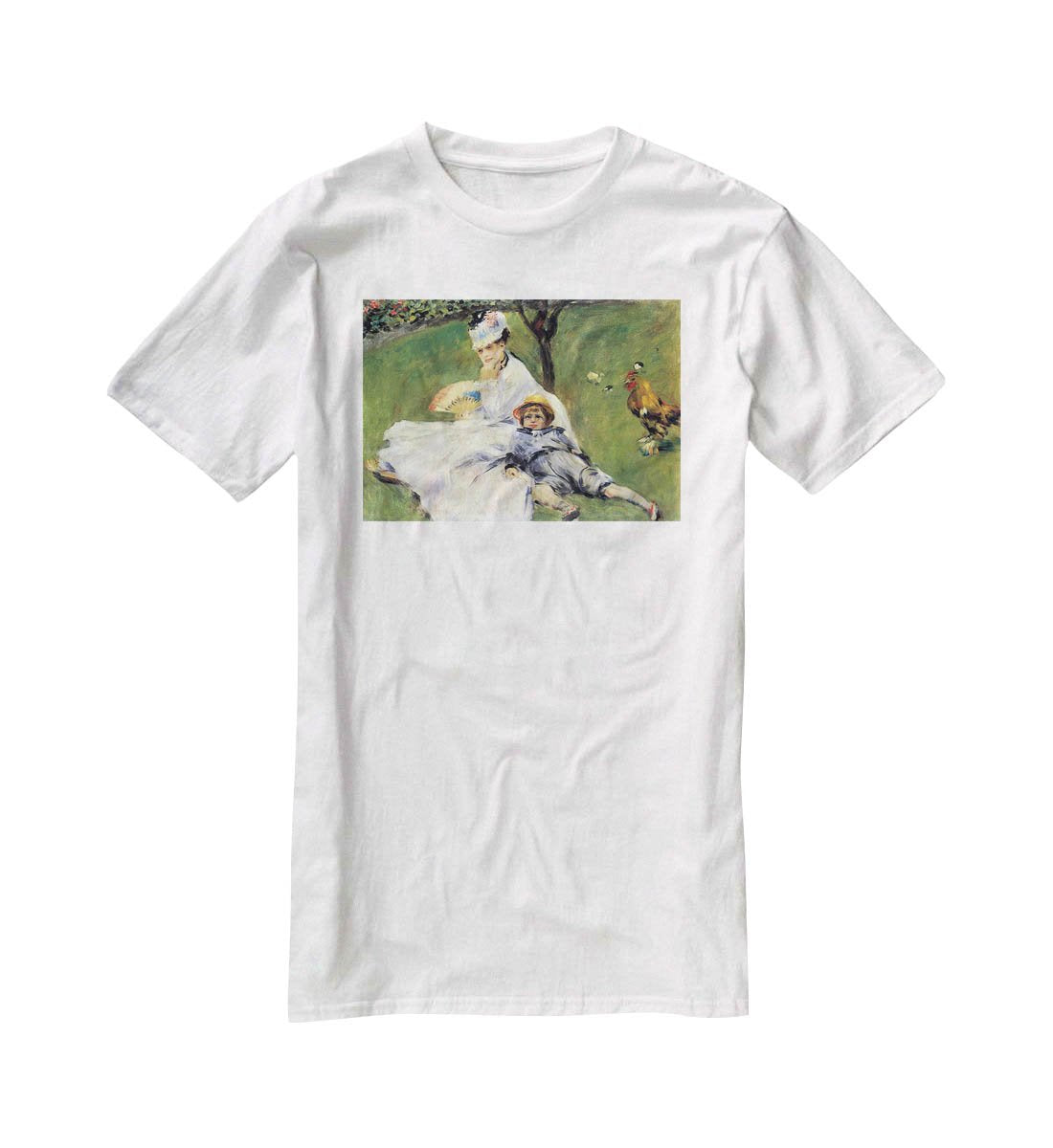 Camille Monet and her son Jean in the garden of Argenteuil by Renoir T-Shirt - Canvas Art Rocks - 5