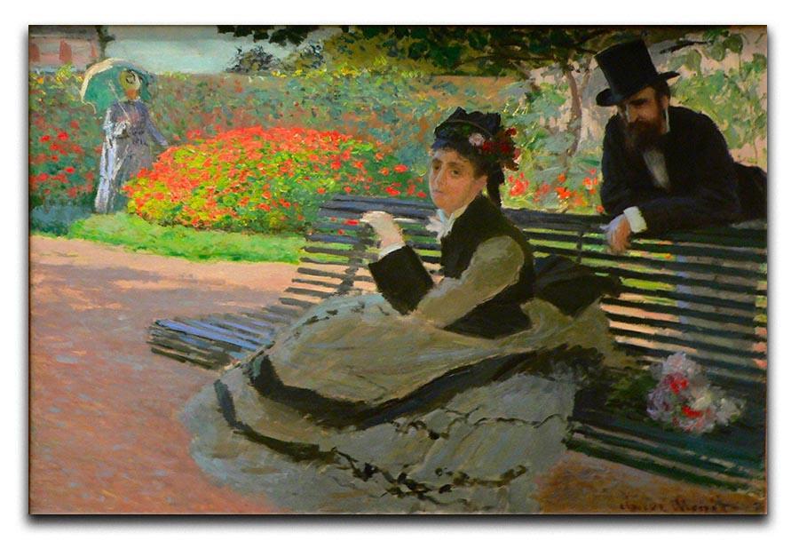 Camille Monet on a garden bench by Monet Canvas Print & Poster  - Canvas Art Rocks - 1