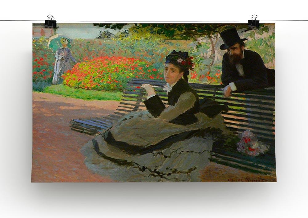 Camille Monet on a garden bench by Monet Canvas Print & Poster - Canvas Art Rocks - 2