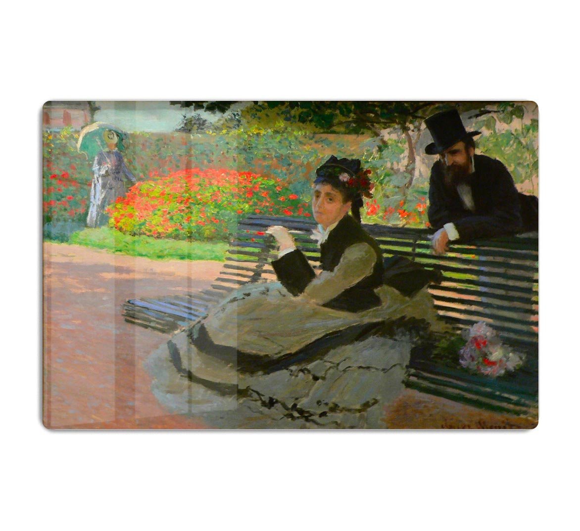 Camille Monet on a garden bench by Monet HD Metal Print