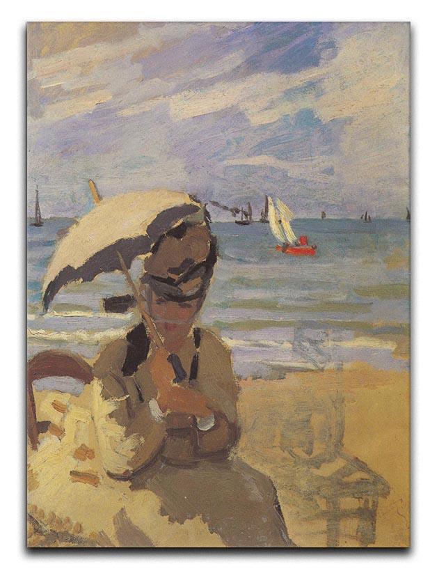 Camille Monet on the beach at Trouville by Monet Canvas Print & Poster  - Canvas Art Rocks - 1