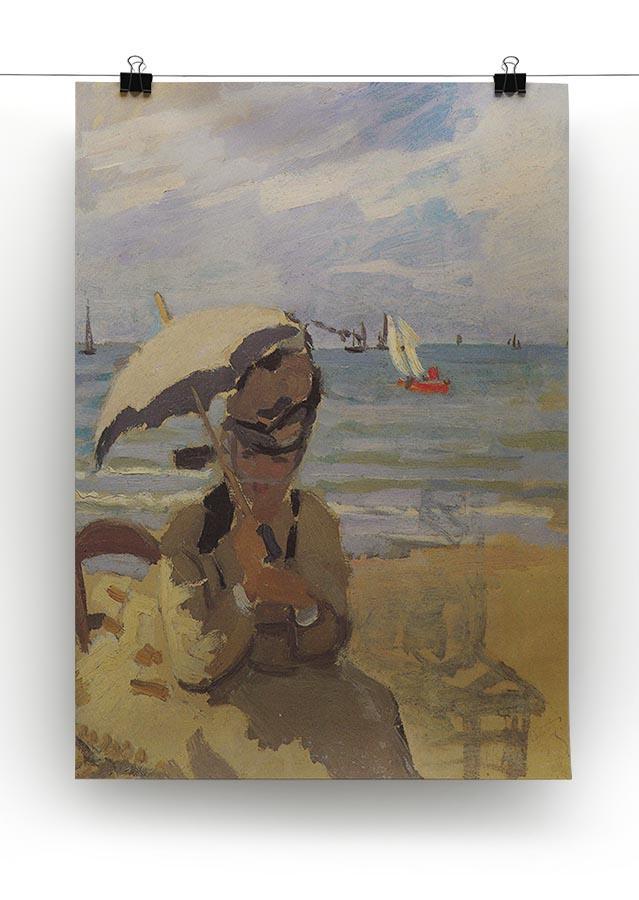 Camille Monet on the beach at Trouville by Monet Canvas Print & Poster - Canvas Art Rocks - 2