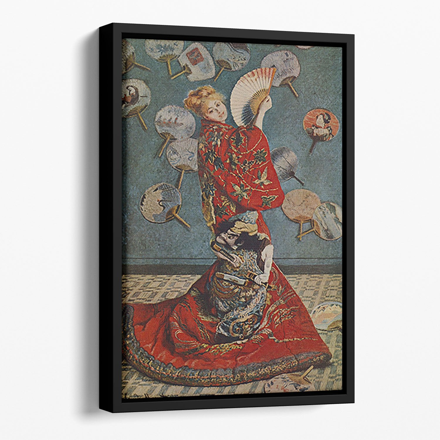 Camille in Japanese dress by Monet Floating Framed Canvas