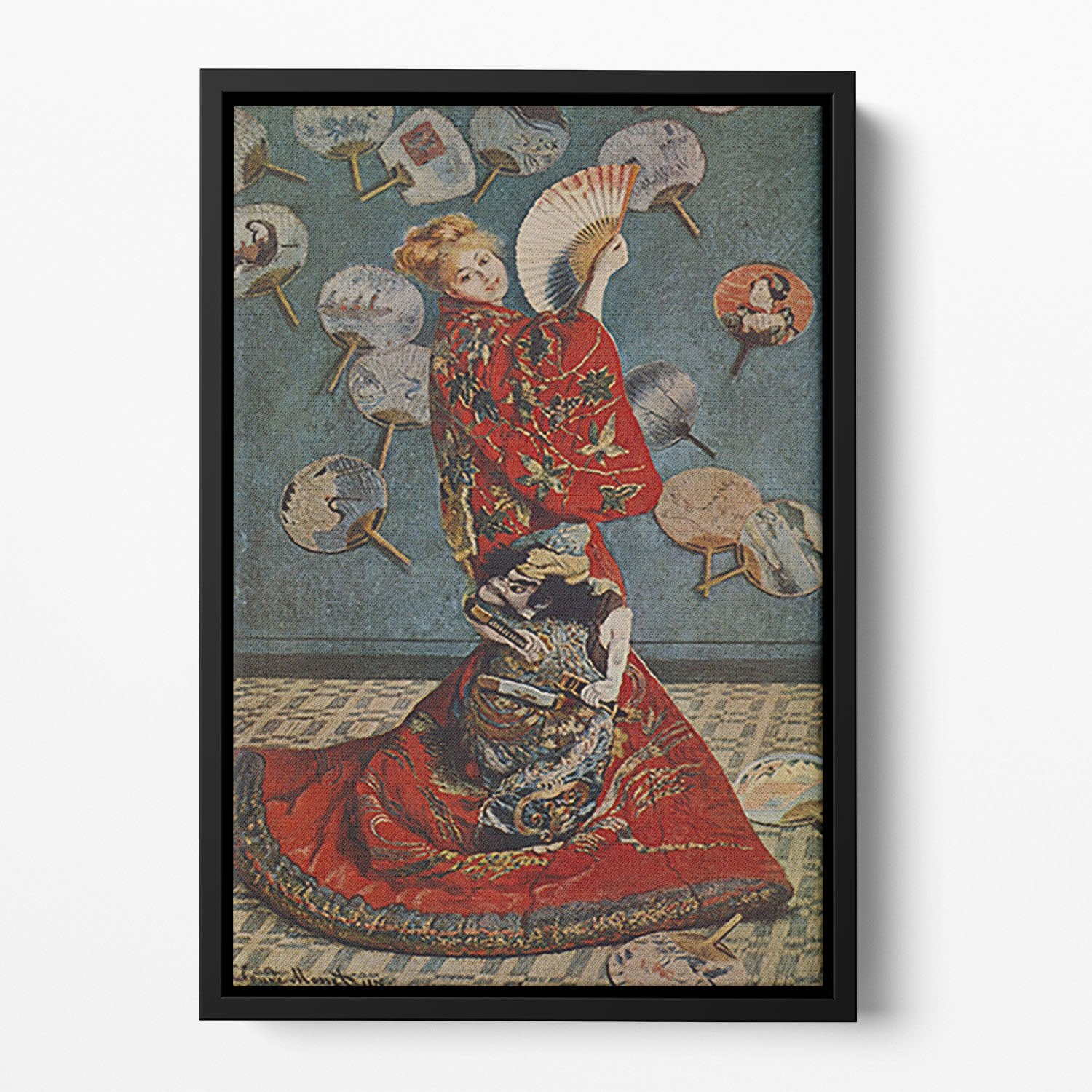 Camille in Japanese dress by Monet Floating Framed Canvas