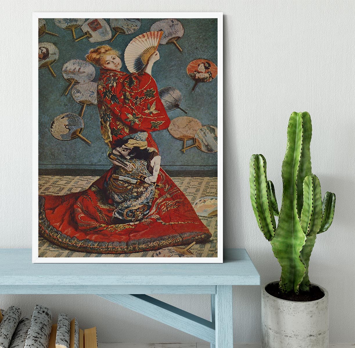 Camille in Japanese dress by Monet Framed Print - Canvas Art Rocks -6