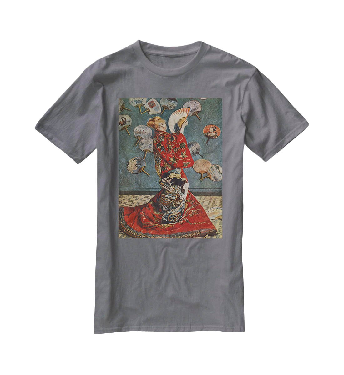 Camille in Japanese dress by Monet T-Shirt - Canvas Art Rocks - 3