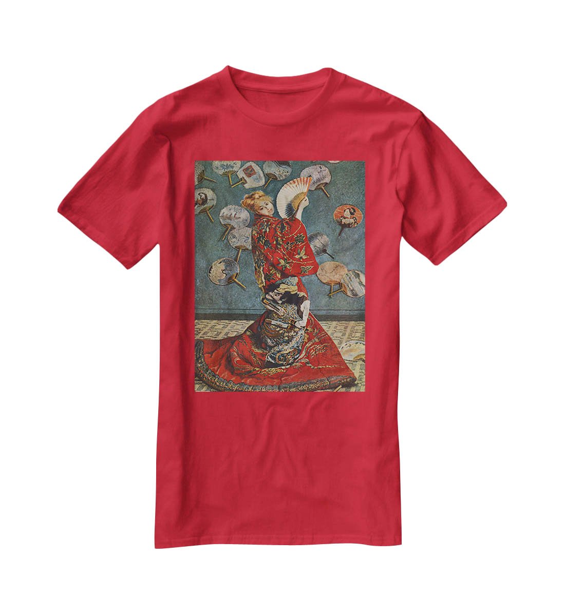 Camille in Japanese dress by Monet T-Shirt - Canvas Art Rocks - 4