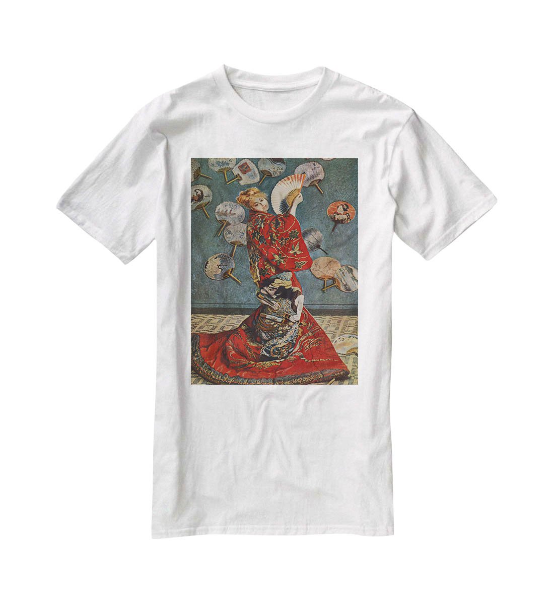 Camille in Japanese dress by Monet T-Shirt - Canvas Art Rocks - 5