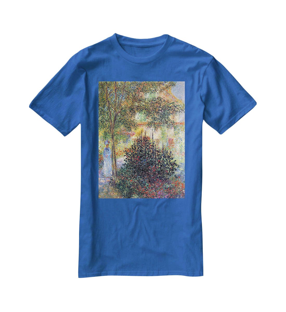 Camille in the garden of the house in Argenteuil by Monet T-Shirt - Canvas Art Rocks - 2