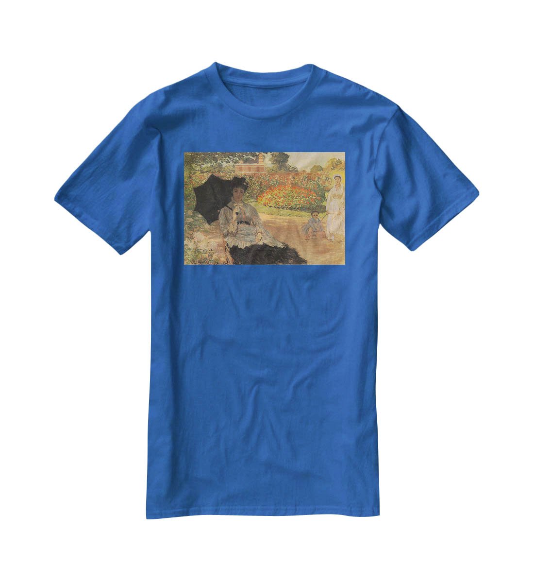 Camille in the garden with Jean and his nanny by Monet T-Shirt - Canvas Art Rocks - 2
