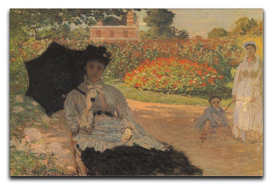 Camille in the garden with Jean and his nanny by Monet Canvas Print & Poster  - Canvas Art Rocks - 1