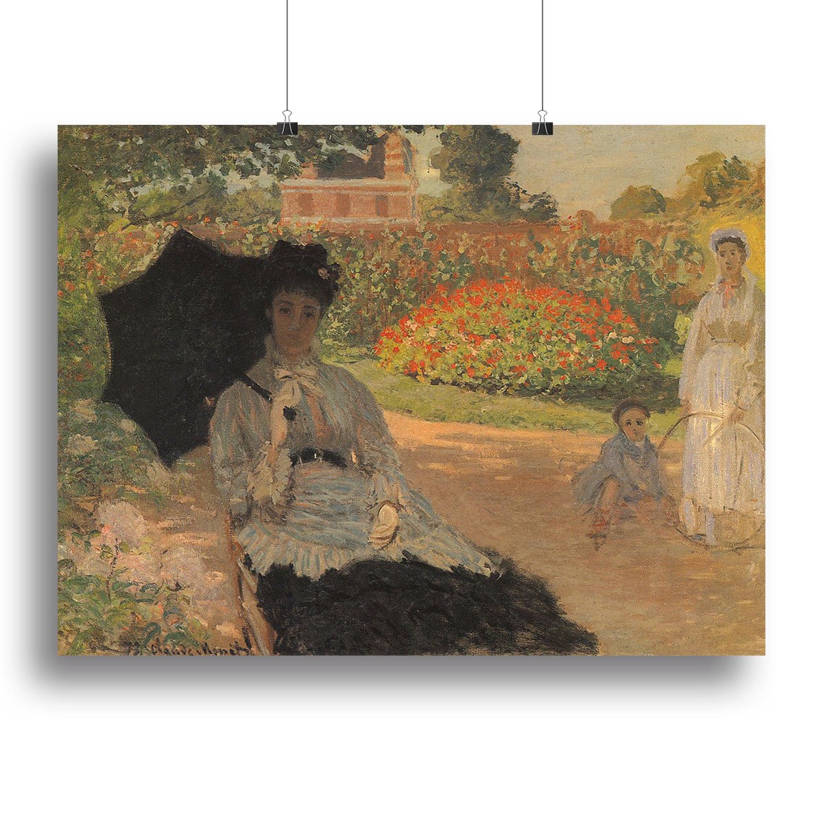 Camille in the garden with Jean and his nanny by Monet Canvas Print or Poster