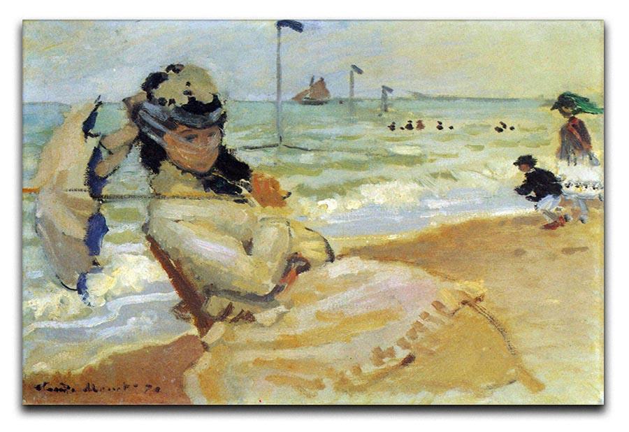 Camille on the beach at Trouville by Monet Canvas Print & Poster  - Canvas Art Rocks - 1