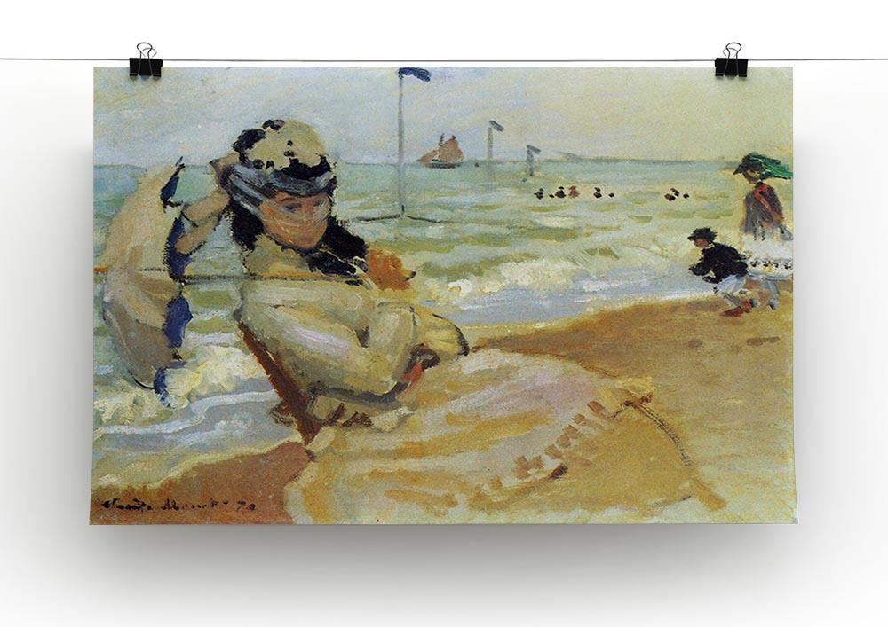 Camille on the beach at Trouville by Monet Canvas Print & Poster - Canvas Art Rocks - 2