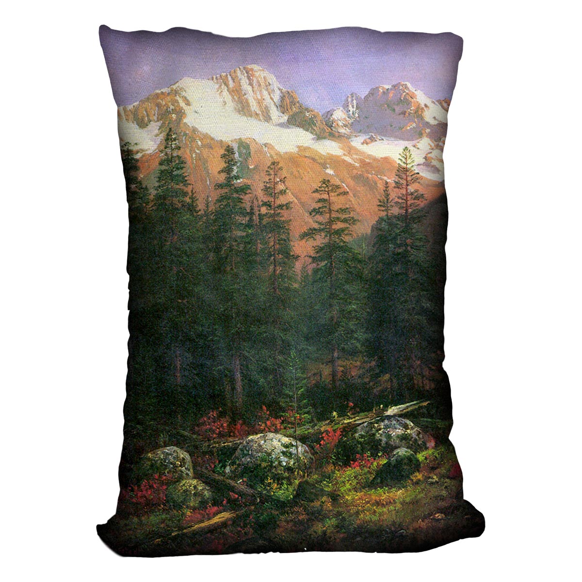 Canadian Rockies by Bierstadt Cushion - Canvas Art Rocks - 4
