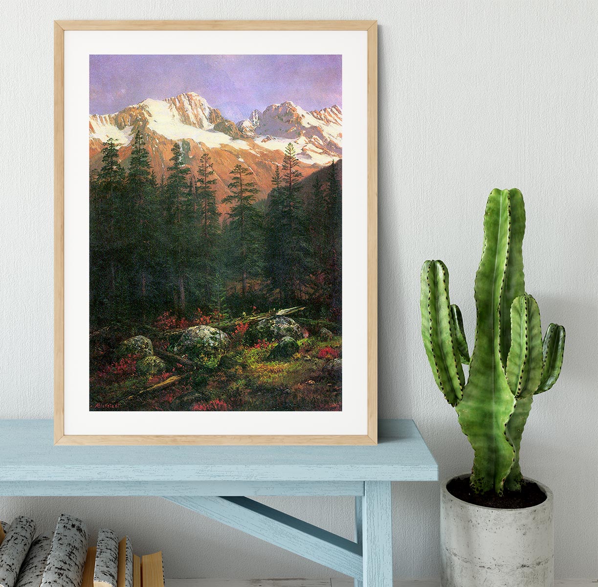 Canadian Rockies by Bierstadt Framed Print - Canvas Art Rocks - 3