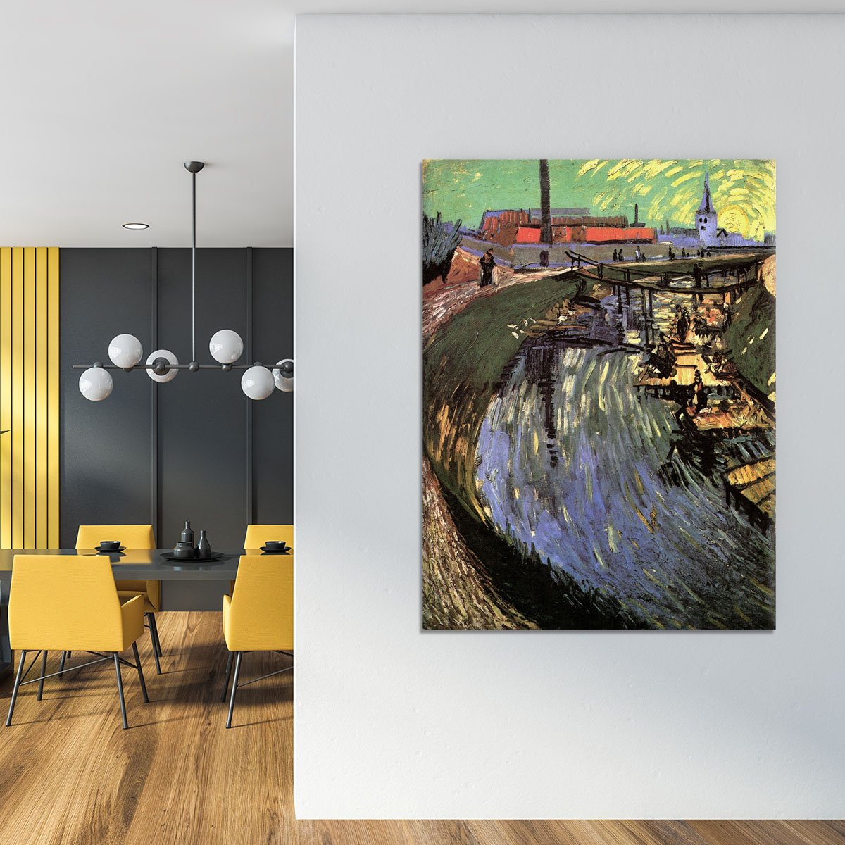 Canal with Women Washing by Van Gogh Canvas Print or Poster