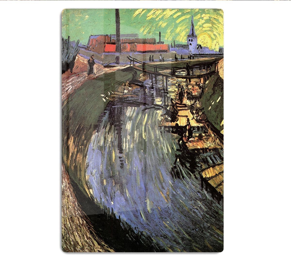 Canal with Women Washing by Van Gogh HD Metal Print