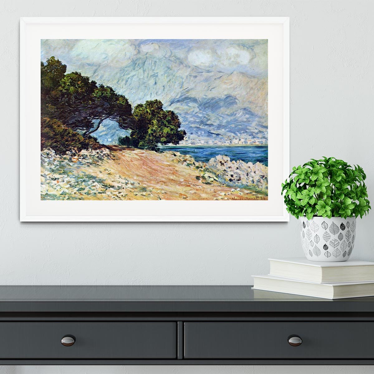 Cape Martin in Menton by Monet Framed Print - Canvas Art Rocks - 5