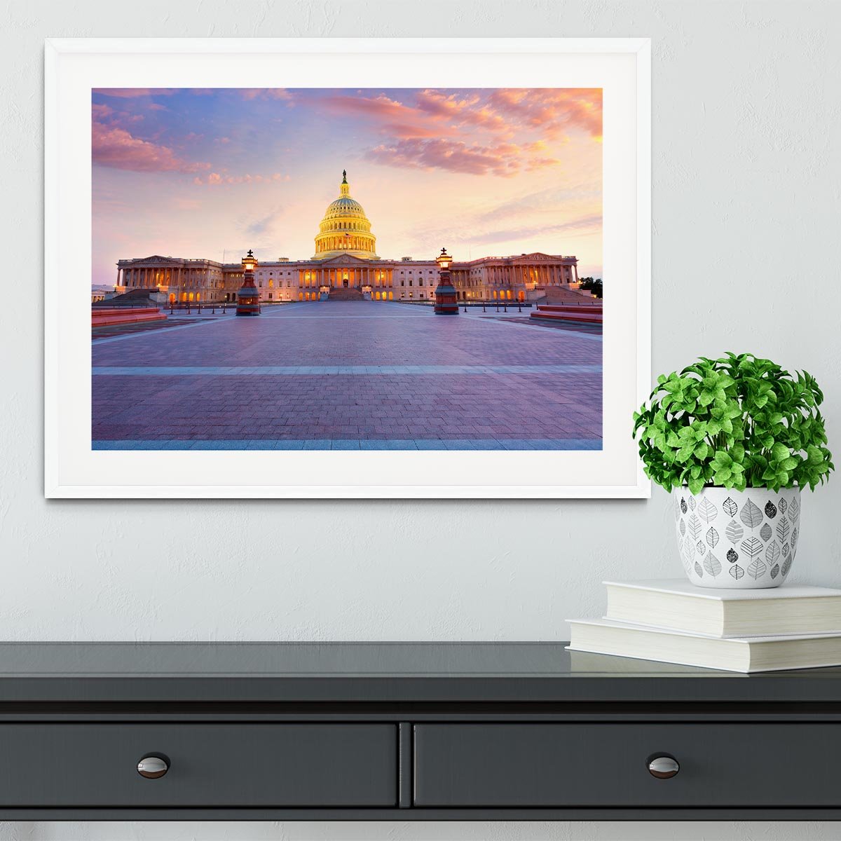 Capitol building sunset Framed Print - Canvas Art Rocks - 5