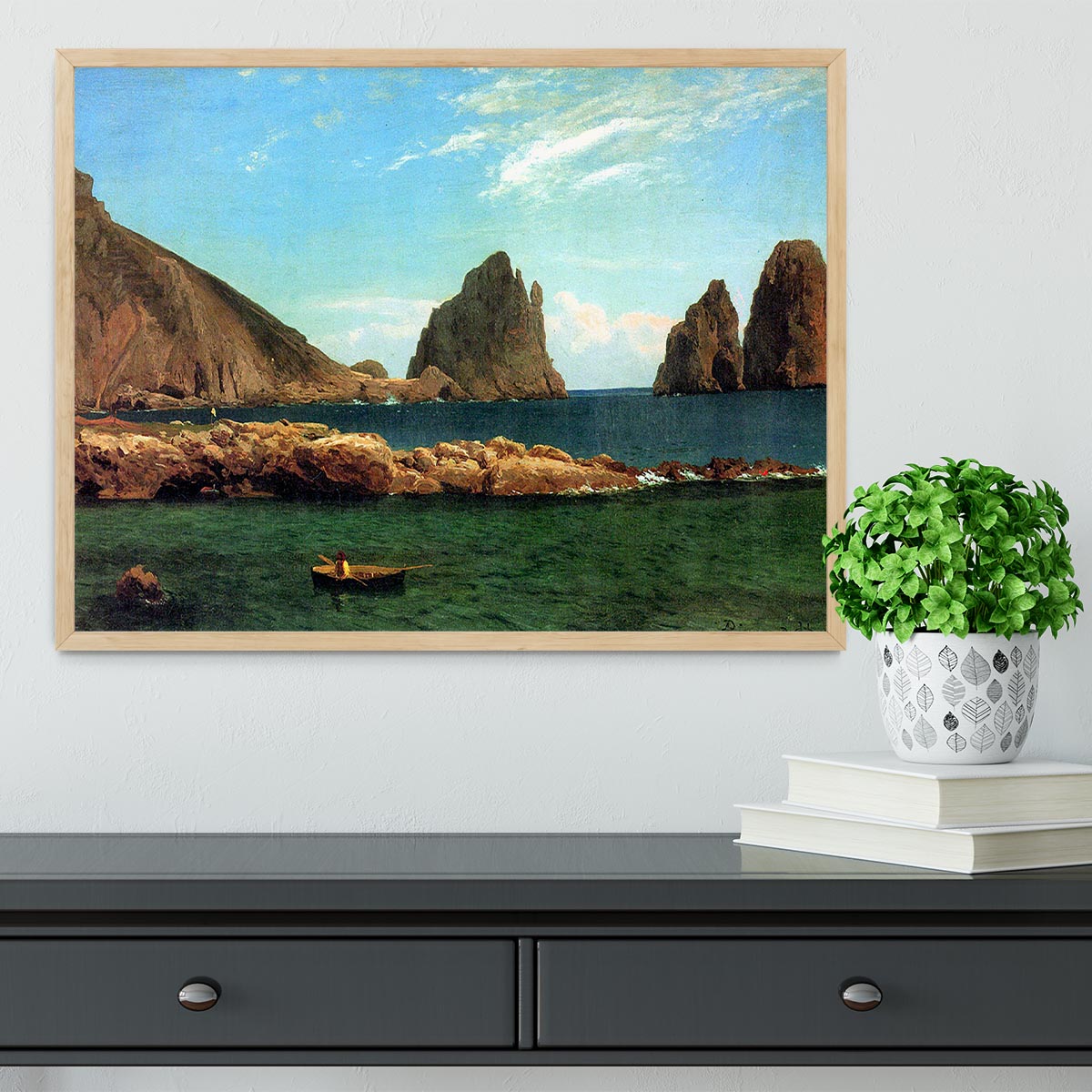 Capri by Bierstadt Framed Print - Canvas Art Rocks - 4