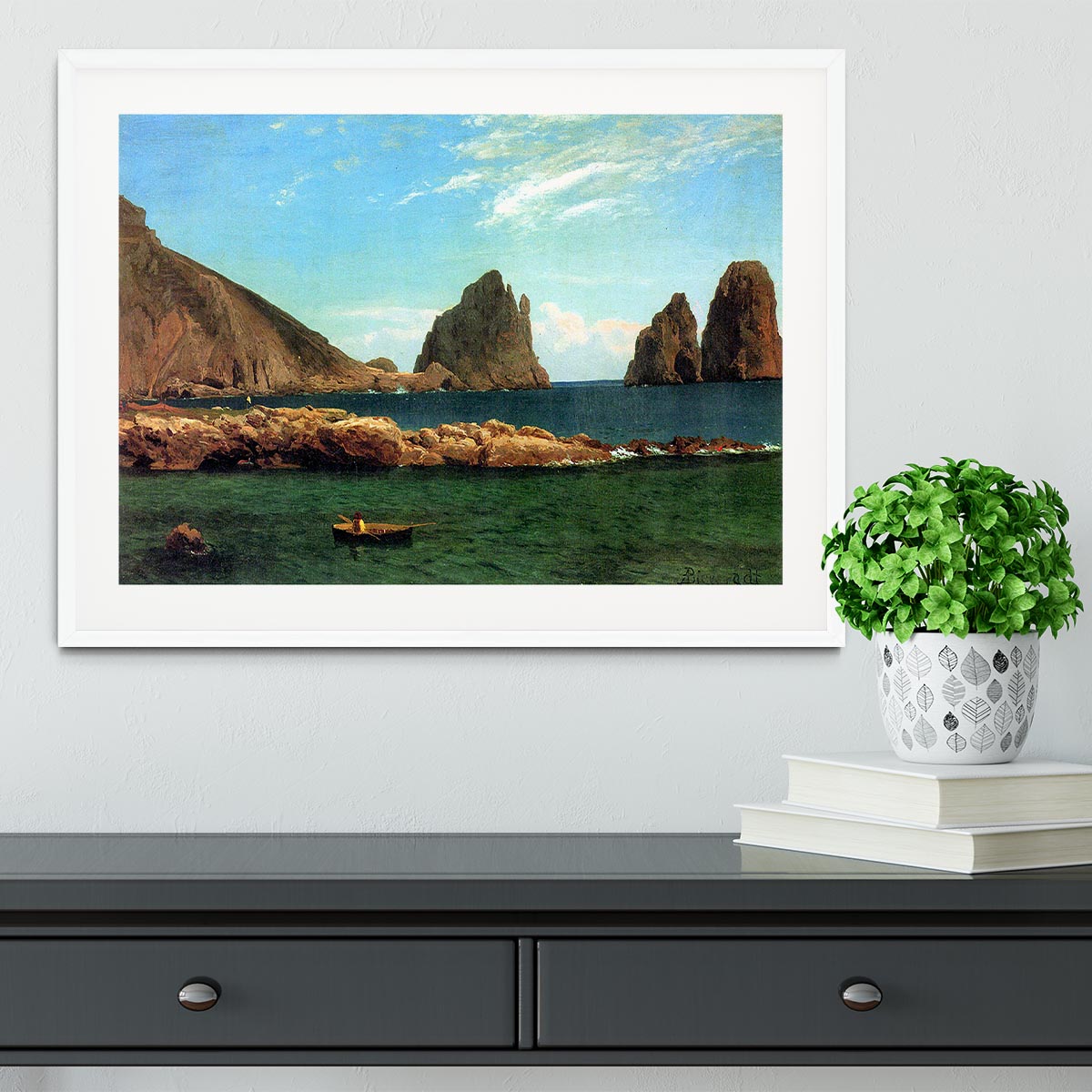 Capri by Bierstadt Framed Print - Canvas Art Rocks - 5