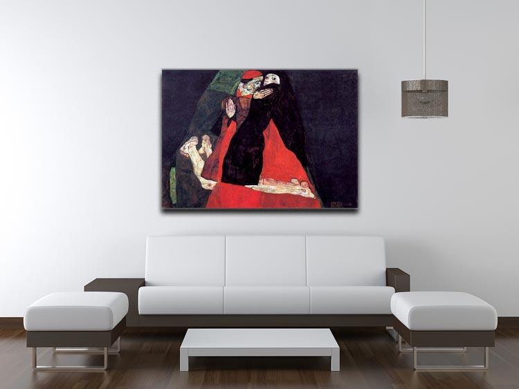 Cardinal and Nun or The caress by Egon Schiele Canvas Print or Poster - Canvas Art Rocks - 4