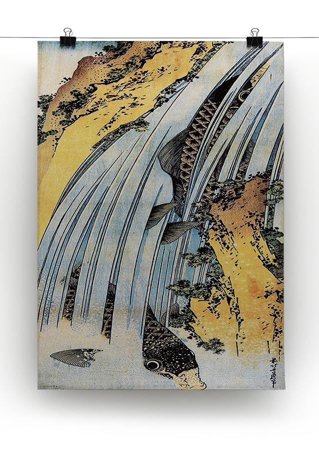 Carps ascending waterfall by Hokusai Canvas Print or Poster - Canvas Art Rocks - 2