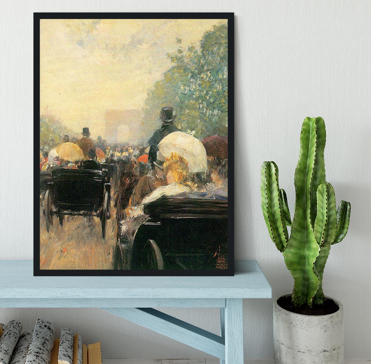 Carriage Parade by Hassam Framed Print - Canvas Art Rocks - 2