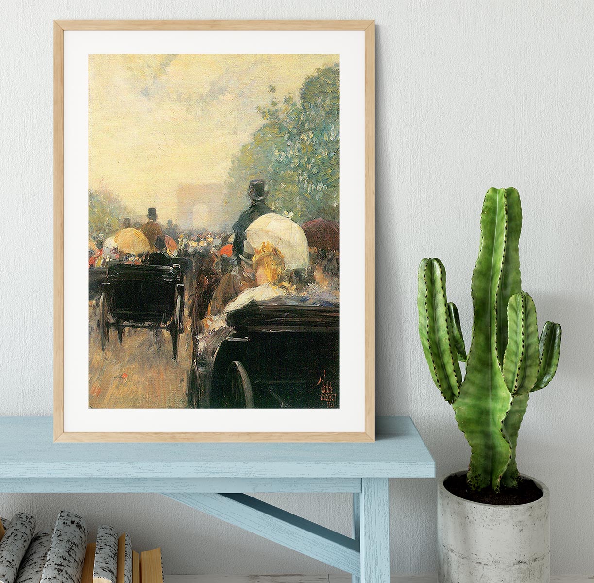 Carriage Parade by Hassam Framed Print - Canvas Art Rocks - 3