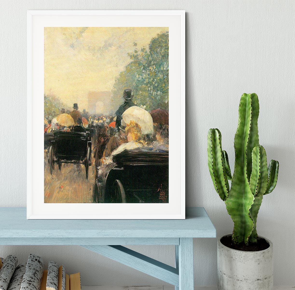 Carriage Parade by Hassam Framed Print - Canvas Art Rocks - 5